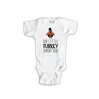 Little Turkey Pregnancy Announcement Bodysuit Thanksgiving Fall Baby Reveal (3-6 months)