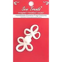 Chinese Frogs Button Closures Hook & Eye Fastener White 3 Loops Design Small Size 1 Pair/pk Sewing Quilting Renaissance Dance Hawaiian Costumes Outfit