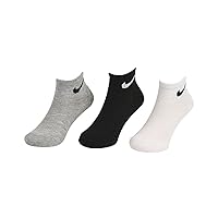 Nike Young Athletes Toddler Kids Cushioned 3-Pair low cut Socks Shoes 7C-10CY/4-5 (Sock Size)