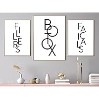 NATVVA 3 Pieces Bo-tox & Fillers Canvas Posters Bo-tox Painting Prints Wall Art for Living Room Minimalist Plastic Surgery Office Medspa Decor with Wooden Inner Frame