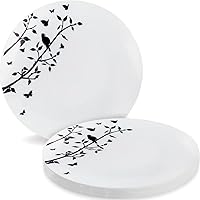 Spring Collection Black & White B & B Plastic Plates (Pack of 10) - 6