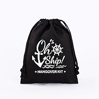 TyM Printed Party Favor bags - Cotton Drawstring closure - Bachelorette hangover kit bags - Hangover Recover Kit Wedding Party Gift Bags - 5 * 7 Inch bags Set of 10 B (Oh ship kit D1)