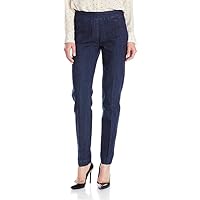 Women's Wide Band Regular Length Pull-on Straight Leg Pant with Tummy Control