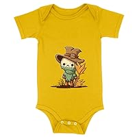 Cartoon Scarecrow Baby Jersey Onesie - Art Baby Bodysuit - Illustration Baby One-Piece