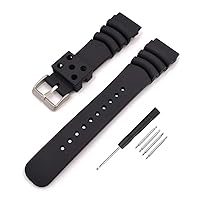 Rubber Curved Line Watch Band 20mm 22mm 24mm Divers Model Fit for Seiko Watches (22mm)