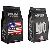 Black Rifle Coffee Dark Roast Bundle (Murdered Out and Freedom Fuel) 2 Ground 12 Oz Bags, Dark Roast Ground Coffee, Helps Support Veterans and First Responders