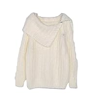 Mohair Open Shoulder Sweater Women's Loose 2021 Spring Summer Medium Length Knitted Top