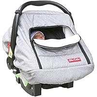 Winter Baby Car Seat Cover for Boys Girls | Polar Fleece Newborn Cozy Carrier Covers I Warm Infant Carseat Canopy for Babies | Perfect for Cold Weather of Spring Fall and Winter | Soft Grey