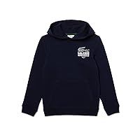 Lacoste Boys' Long Sleeve Multi-Logo Hooded Sweatshirt
