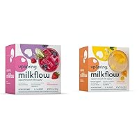 UpSpring Milkflow Breastfeeding Support Bundle with Berry and Orange Mango Flavor Lactation Supplements, 18 and 16 Servings