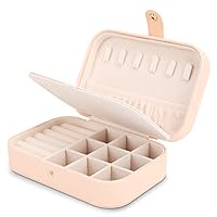 Travel Jewelry Case Jewelry Organizer Box with Two Layer Portable Small Jewelry Storage Case Accessories Holder/Pink