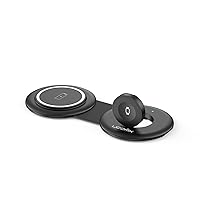 UCOMX Nano Mini Magnetic 2 in 1 Wireless Charger,Traveler Wireless Folding Charging Station,Compatible for iPhone 12/13/14/15 Pro Max,AirPods Pro,iWatch Ultra,Travel Charger for Multple Devices