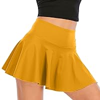 Skirts for Teen Girls Women's Athletic Skirts with Pocket, Tennis Skirt for Women High Waist Pleated Skirt Golf Skirts Running Workout Skort Tennis Skirt with Shorts Yellow