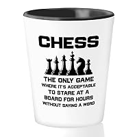 Chess Shot Glass 1.5oz - without saying a word - Chess Board Game Chess Pieces Chess Gifts Chess Club Chess Trainer Checkmate