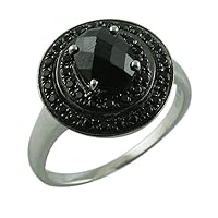 Black Spinel Oval Shape 8X6MM Natural Earth Mined Gemstone 925 Sterling Silver Ring Unique Jewelry for Women & Men