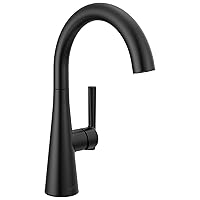 Delta Faucet Bar Faucet Black, Bar Sink Faucet Single Hole Black, Wet Bar Faucets, Prep Sink Faucet, Faucet for Bar Sink, Matte Black 14882LF-BL