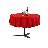 Red 70 Inch Round Tablecloth, Washable Polyester Table Cover, for Wedding, Restaurant, Party & More