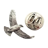 I'O Hawaiian Hawk Mini Pin ~ Antiqued Pewter ~ Miniature Lapel Pin - Antiqued Pewter