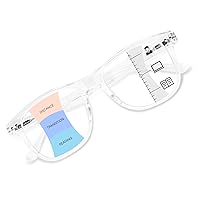 FONHCOO Progressive Multifocal Reading Glasses for Women Men, Anti Blue Light Computer Readers with Spring Hinges