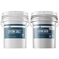 Earthborn Elements Epsom Salt and Citric Acid Bundle, 5 Gallons Each, Food Safe, Skin Care