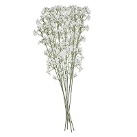 10 Pcs Gypsophila Artificial Flowers, Artificial Baby Breath Flowers Fake Gypsophila Bouquets Real Touch Flowers Plastic Flower for Home Wedding Decor, White 40cm