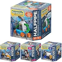 Thames & Kosmos, ReBotz: Rebooted Robots 4-Pack | Knox, Pogo, Scootz & Halfpipe | Motorized Models | Simple Machines | Springs, Cams, Cranks, Wheels, Levers, Sliders