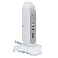 Tripp Lite Surge Protector Tower 5-Outlet 3 USB Ports 6ft Cord 5-15P White (TLP66USB)