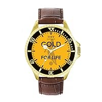 Football Fans Gold for Life Yellow Black Ladies Watch