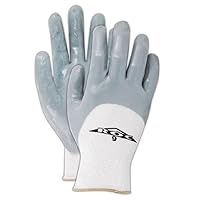 MAGID GP162-8 ROC GP162 Nitrile 3/4 Coated Gloves, 10, White , 8 (Pack of 12)