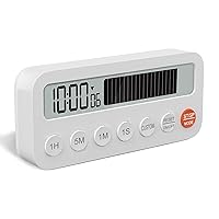 Kitchen Timer & Stopwatch & Clock, Visual Progress Bar Countdown, Fast-Set Hour Minute Seconds Timer, Mute & Loud Alarm, Desktop Flat & Magnetic Suction, Count Up & Custom Timing, 12H/24H Time