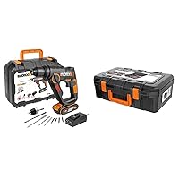 WORX WX390 SDS-plus Hammer Drill - 20V Drill with Pneumatic Hammer Mechanism & WA0071 Tool Case Made of Robust Plastic