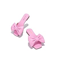 Cape Robbin Juju Sandals Slides for Women, Womens Mules Slip On Shoes with Bow - Sandals Slides for Women, Womens Mules Slip On Shoes with Bow