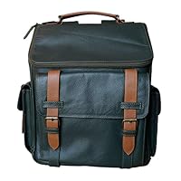 Hunter green Leather Backpack