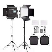 CHCDP Photography Light L4500K Video Light 2 Set with Tripod Dimmable Studio Panle Light for Studio Photograpy Photo LED Light