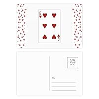 Heart 6 Playing Cards Pattern Christmas Christmas Flower Celebration Postcard Blessing Mailing Card