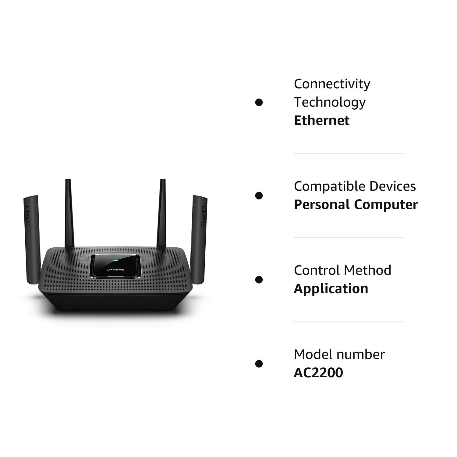 Linksys MR8300 Mesh Wi-Fi Router (Tri-Band Router speeds up to 2.2GHz, Wireless Mesh Router for Home AC2200, 716Mhz Quad-core Processor, 2,000 sq. ft Coverage) MU-MIMO Fast Wireless Router (Renewed)