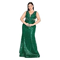 Ladies Green Evening Gown Prom Dress Party Fashion
