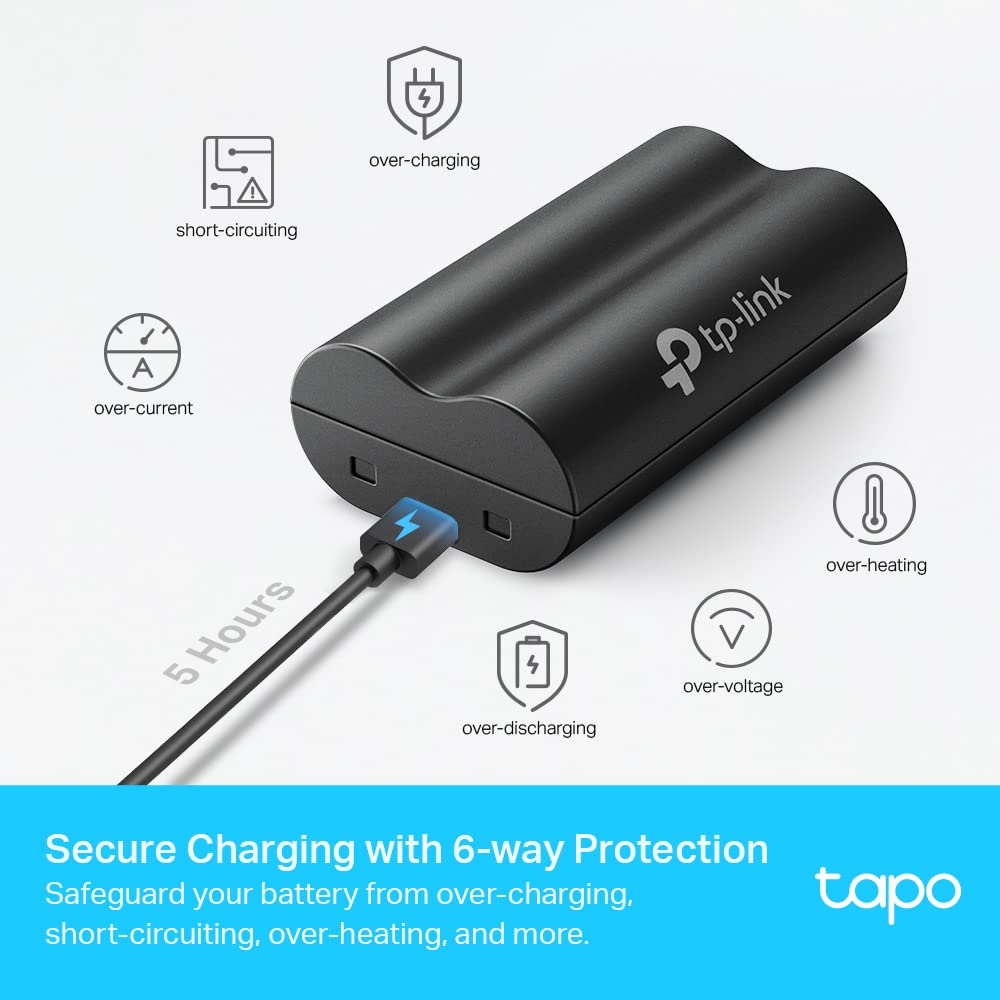 TP-Link Tapo Battery Pack, Rechargeable 6700mAh Large Battery Capacity, Compatible with Tapo C420 and Tapo C400, Charging Protection (Tapo A100)
