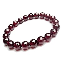 Genuine Natural Wine Red Garnet Gemstone Clear Round Beads Women Men Bracelet 7-10mm AAAAA
