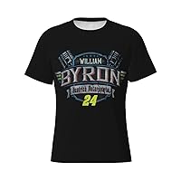 William Byron 24 Men's T-Shirt Printing Performance Short Sleeve Crewneck T-Shirt Tight Sport Classic
