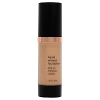 Liquid Mineral Foundation, Sun Kissed | Lightweight, Dewy Full Coverage Makeup for Dry Skin | Poreless, Flawless Tinted Glow | Vegan, Cruelty Free, Gluten-Free