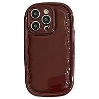 Korean Cute Candy Color Oval Phone Case for iPhone 14 13 12 11 15 Pro Max 14 Plus Glossy Air Cushion Shockproof Cover Bumper,Wine Red,for iPhone 13Pro Max