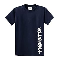 Volleyball Short Sleeve T-Shirt Volleyball in White-Navy-6Xl