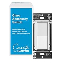 Lutron Claro Smart Accessory Switch, only for use with Diva Smart Dimmer Switch/Claro Smart Switch | DVRF-AS-WH | White