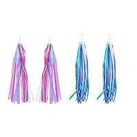Bicycle Handlebar Streamers, 4PCS Handlebar Streamers Scooter Tassels, Kids Bike Streamers, Bicycle Grips Colorful Polyester Streamers for Girls Boys Bicycle Handlebar Scooter Handgrip 