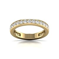 1 Carat TW Natural Diamond Eternity Band in 14K White and Yellow Gold (Clarity I2-I3, Color J-K)