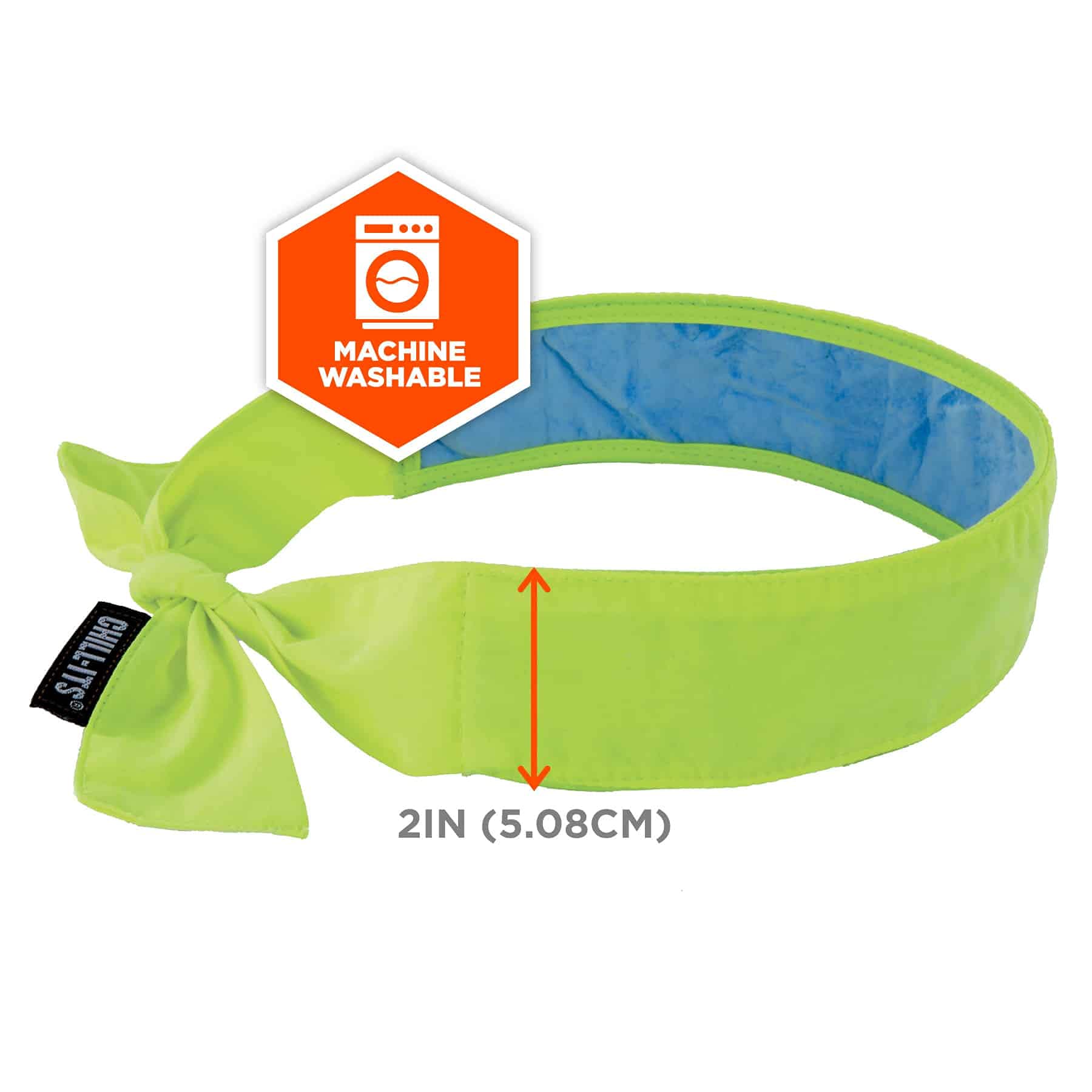 Ergodyne Chill Its 6700CT Cooling Bandana, Lined with Evaporative PVA Material for Fast Cooling Relief, Tie Closure