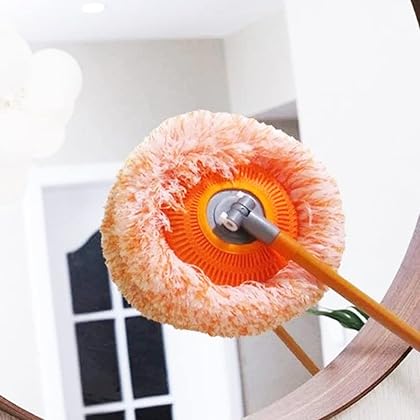 YYHH 360° Rotatable Adjustable Cleaning Mop, Extendable Wall Cleaning Mop, Mops for Floor Cleaning, Bathroom Cleaning Supplies, Spin Mop with 2 Coral Velvet Mop Head