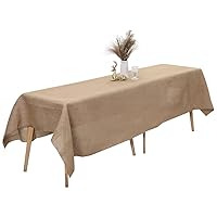 Natural Burlap Tablecloth 59 Inches X 108 Inches