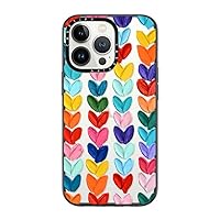 CASETiFY Compact iPhone 13 Pro Case [2X Military Grade Drop Tested / 4ft Drop Protection] - Clear Polka Daub Hearts - Clear Black